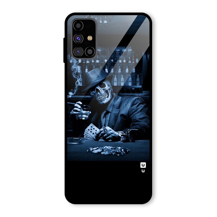 Cool Skull Cards Glass Back Case for Galaxy M31s
