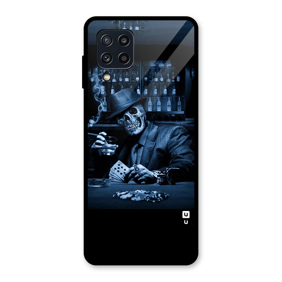 Cool Skull Cards Glass Back Case for Galaxy M32