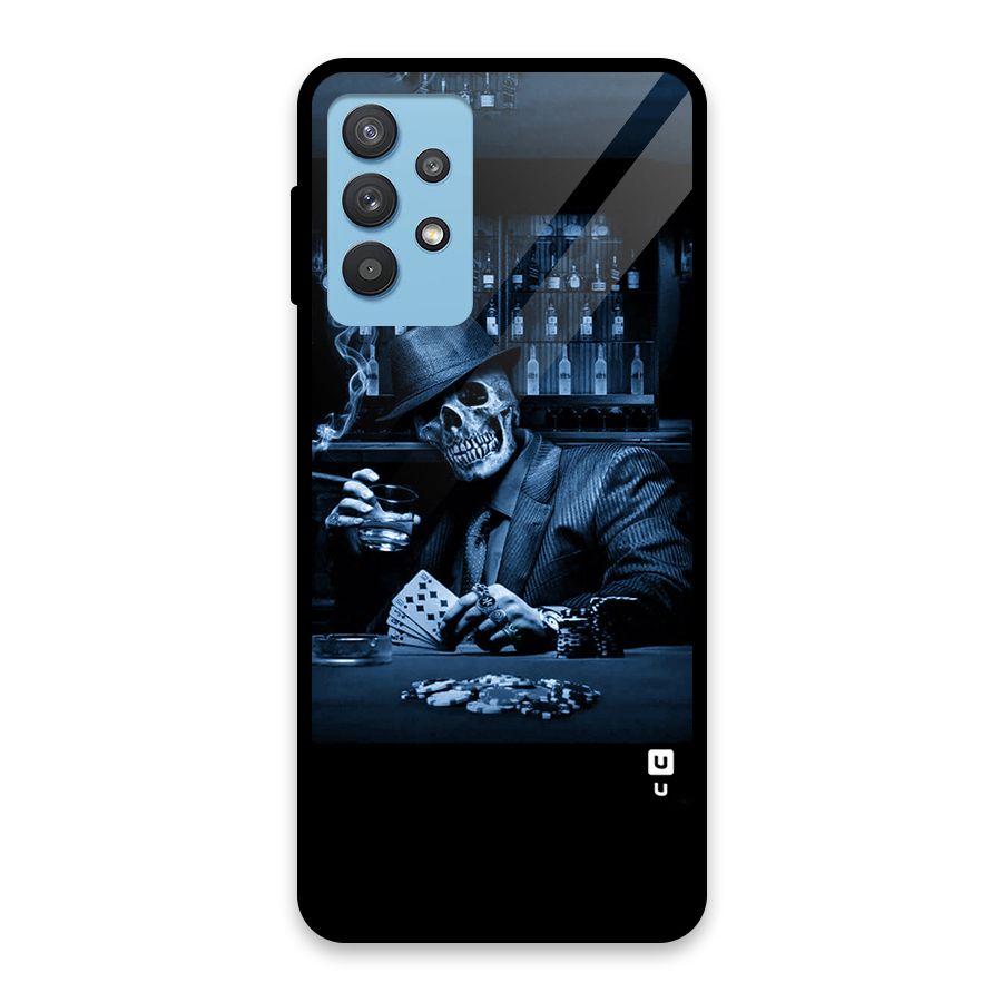 Cool Skull Cards Glass Back Case for Galaxy M32 5G