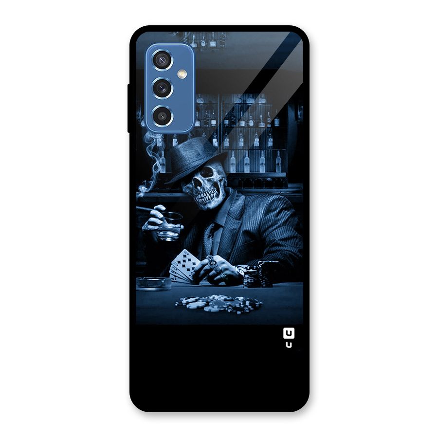 Cool Skull Cards Glass Back Case for Galaxy M52 5G