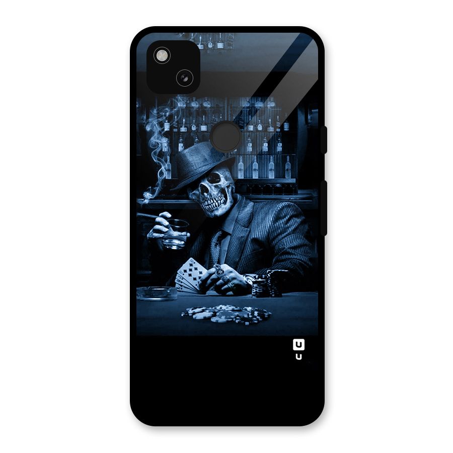 Cool Skull Cards Glass Back Case for Google Pixel 4a