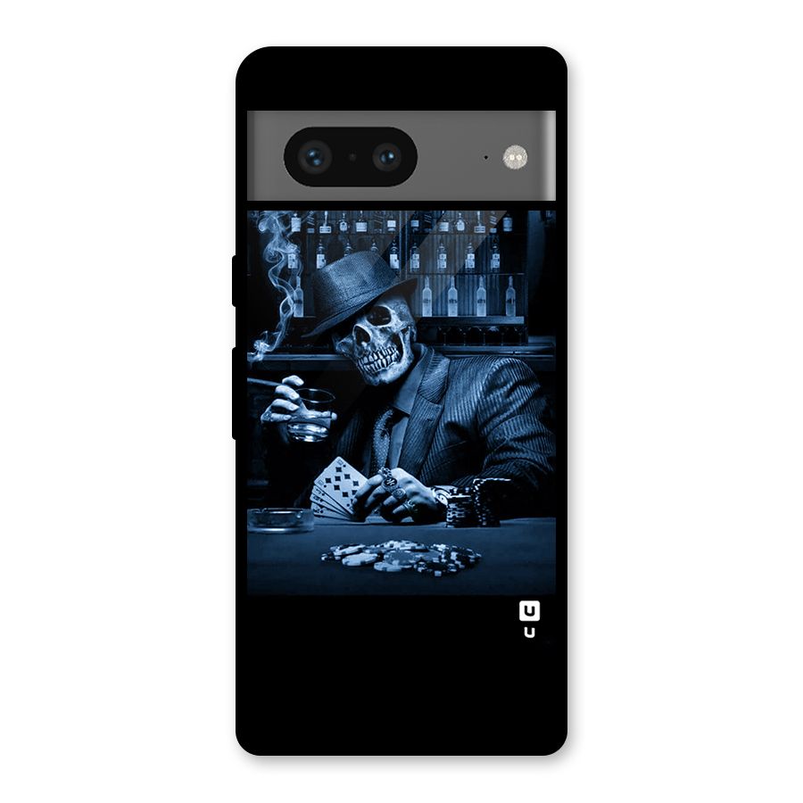 Cool Skull Cards Glass Back Case for Google Pixel 7