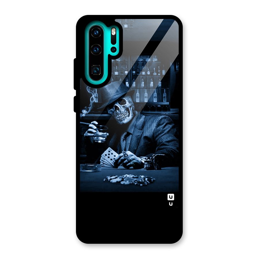 Cool Skull Cards Glass Back Case for Huawei P30 Pro