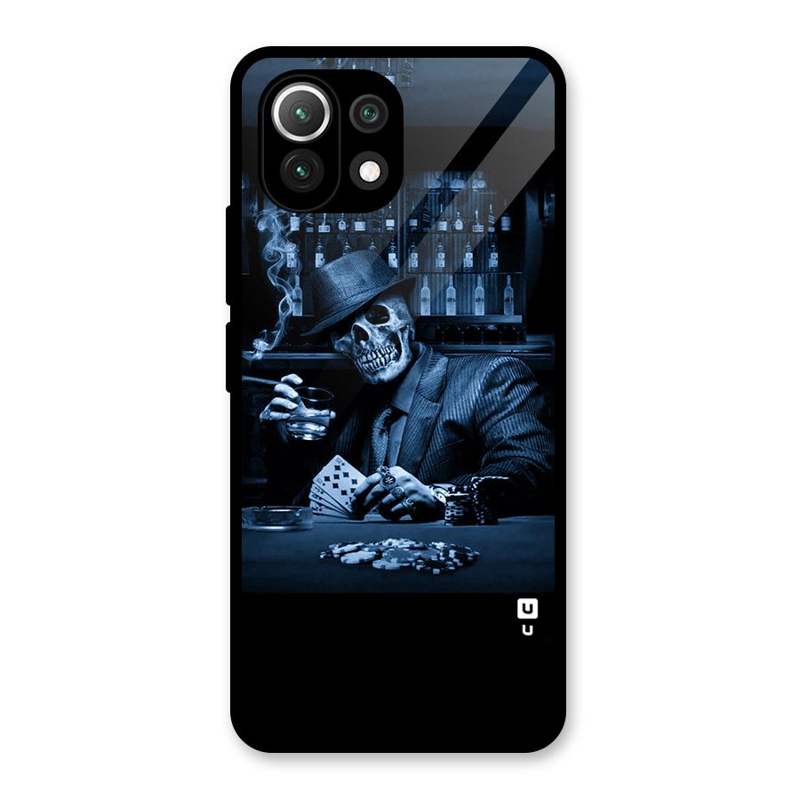 Cool Skull Cards Glass Back Case for Mi 11 Lite NE 5G