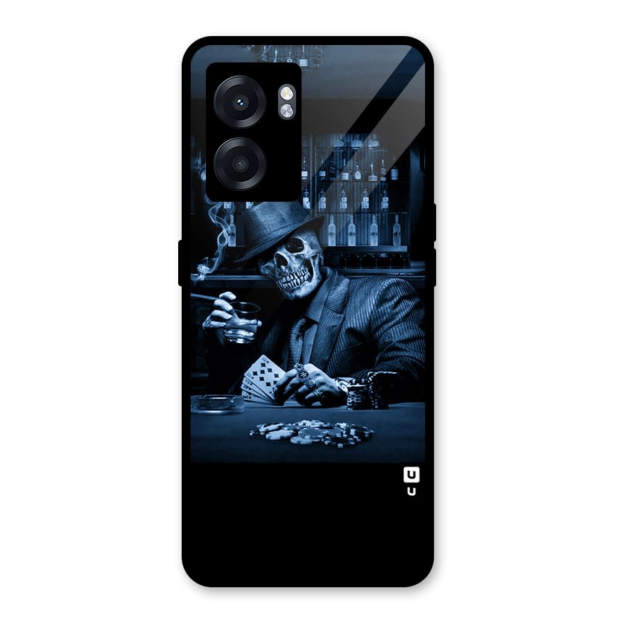 Cool Skull Cards Glass Back Case for Oppo K10 (5G)