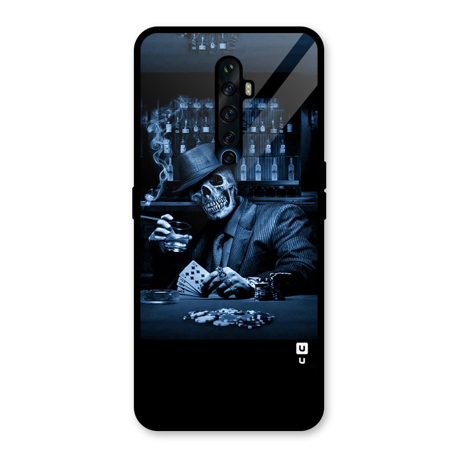 Cool Skull Cards Glass Back Case for Oppo Reno2 F