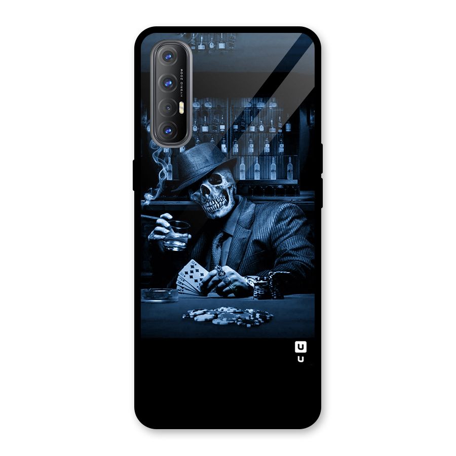Cool Skull Cards Glass Back Case for Oppo Reno3 Pro