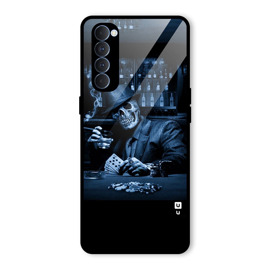 Cool Skull Cards Glass Back Case for Oppo Reno4 Pro