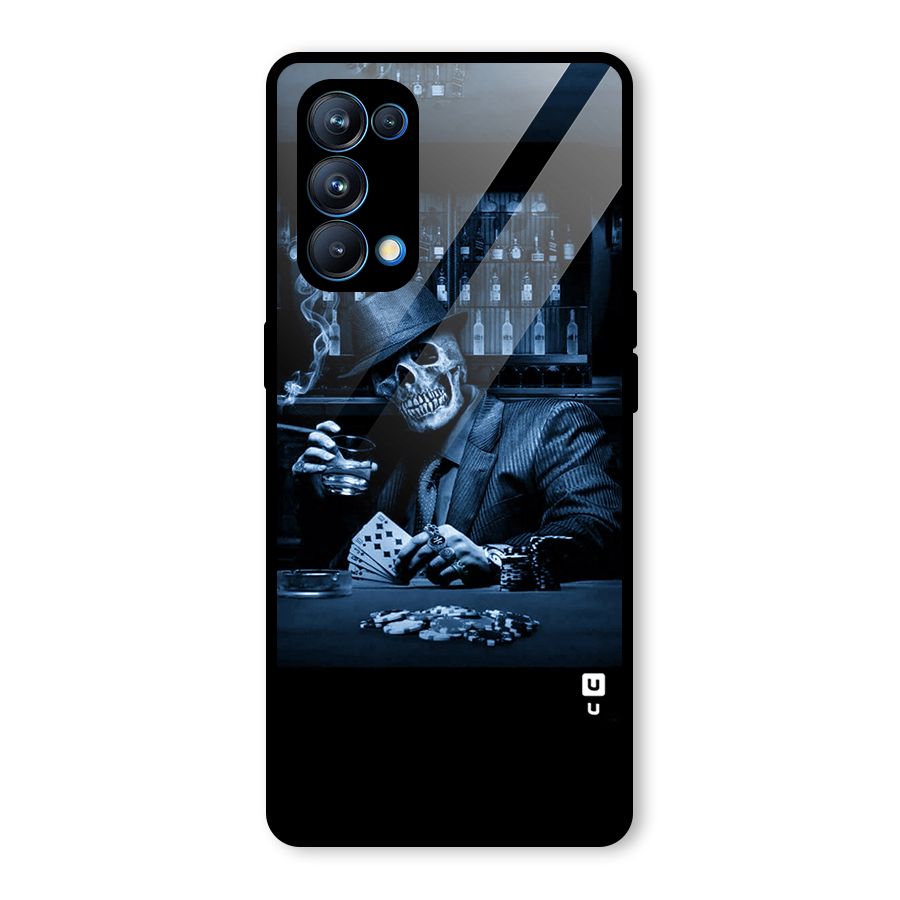 Cool Skull Cards Glass Back Case for Oppo Reno5 Pro 5G