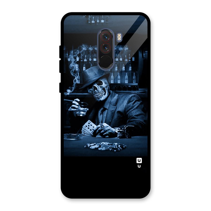 Cool Skull Cards Glass Back Case for Poco F1
