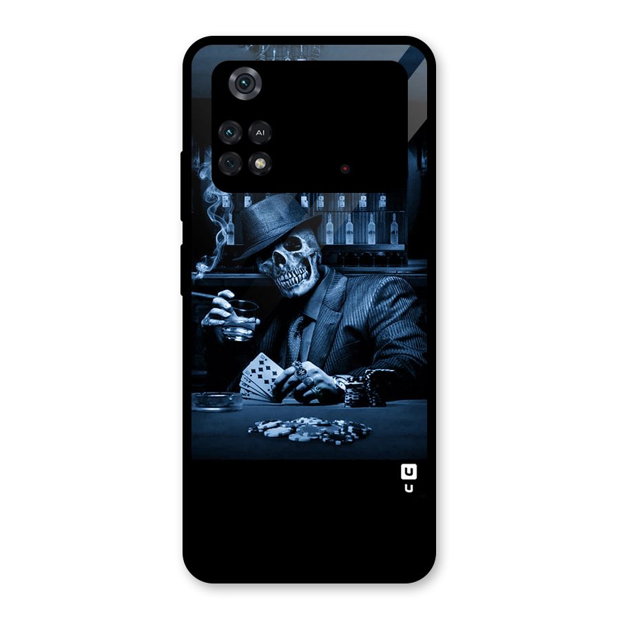 Cool Skull Cards Glass Back Case for Poco M4 Pro 4G