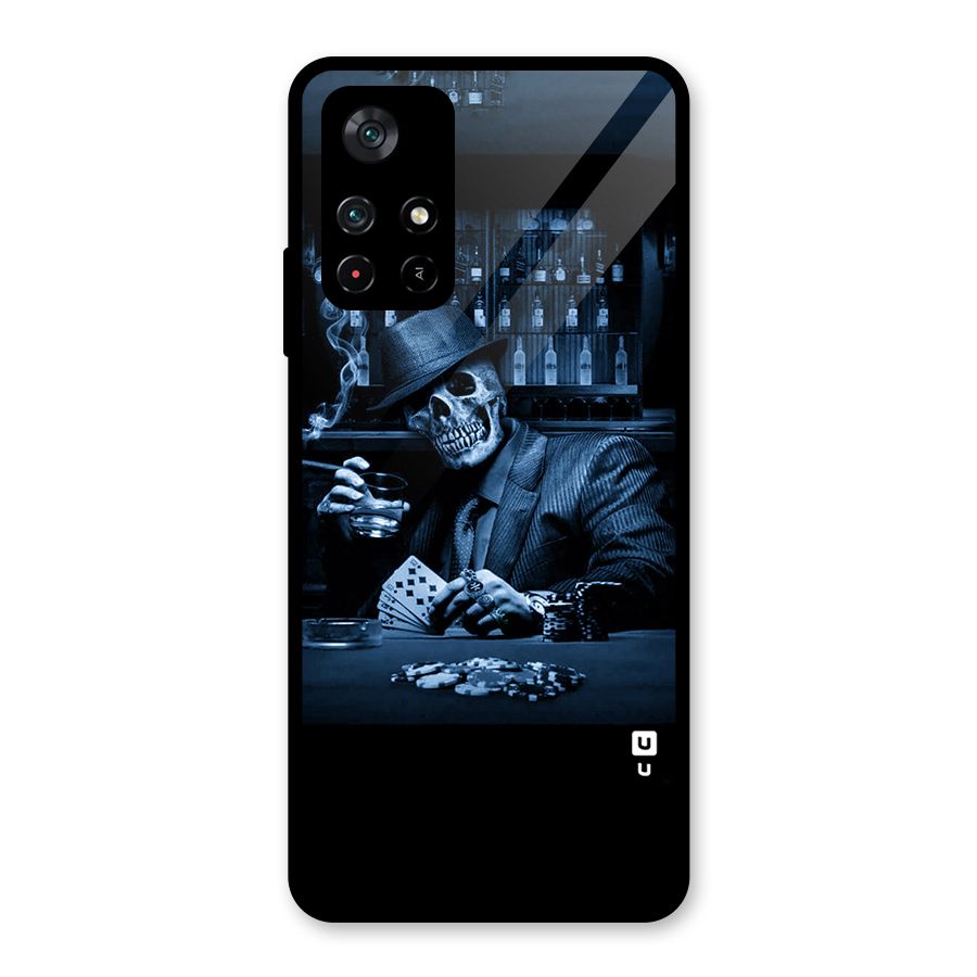 Cool Skull Cards Glass Back Case for Poco M4 Pro 5G