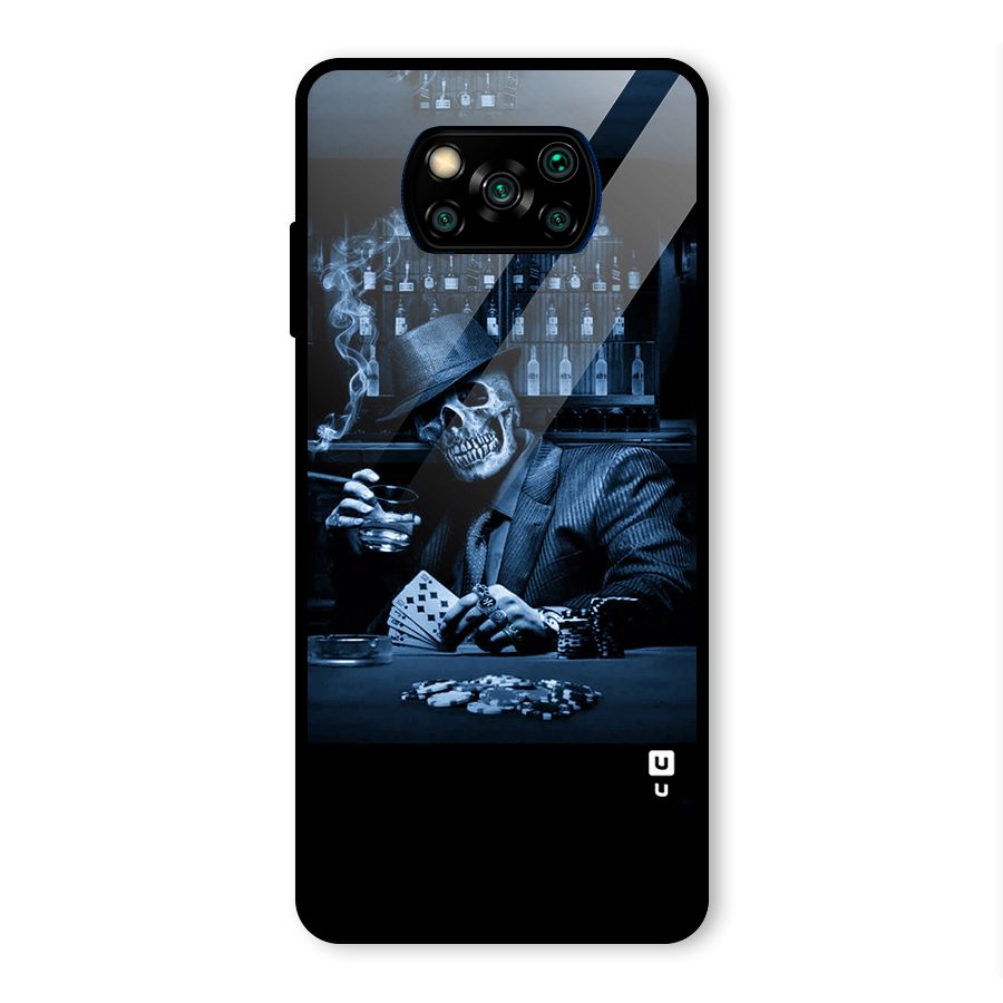 Cool Skull Cards Glass Back Case for Poco X3 Pro