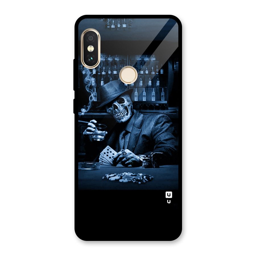 Cool Skull Cards Glass Back Case for Redmi Note 5 Pro