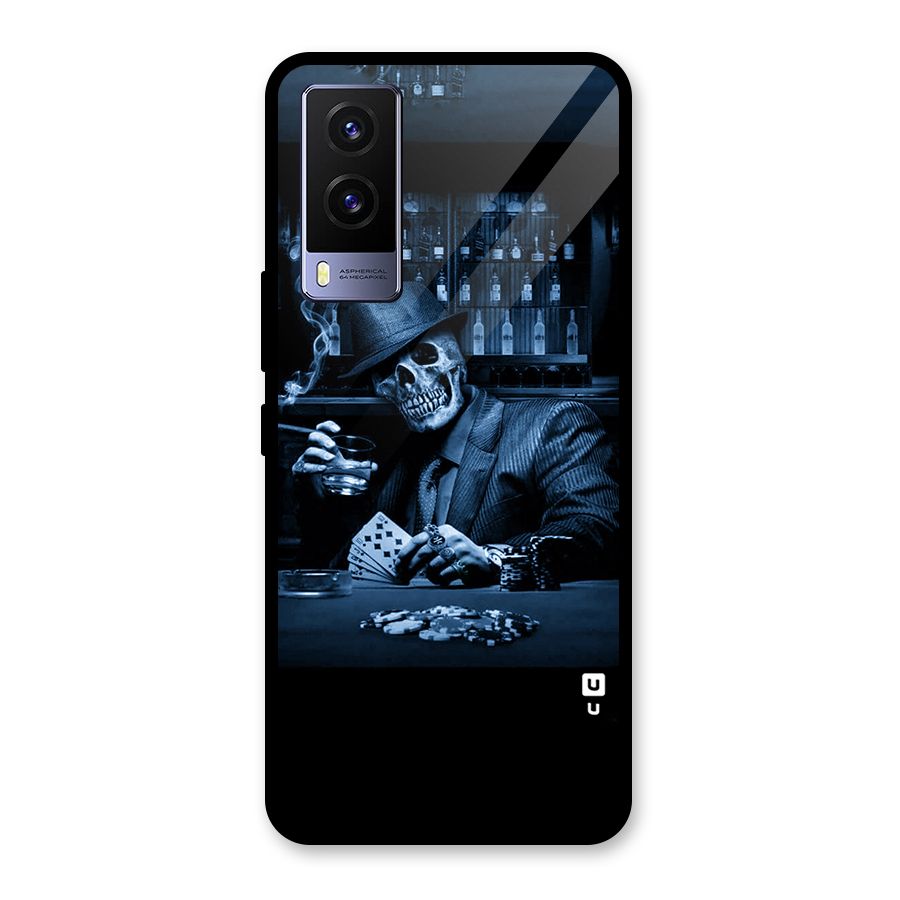 Cool Skull Cards Glass Back Case for Vivo V21e 5G