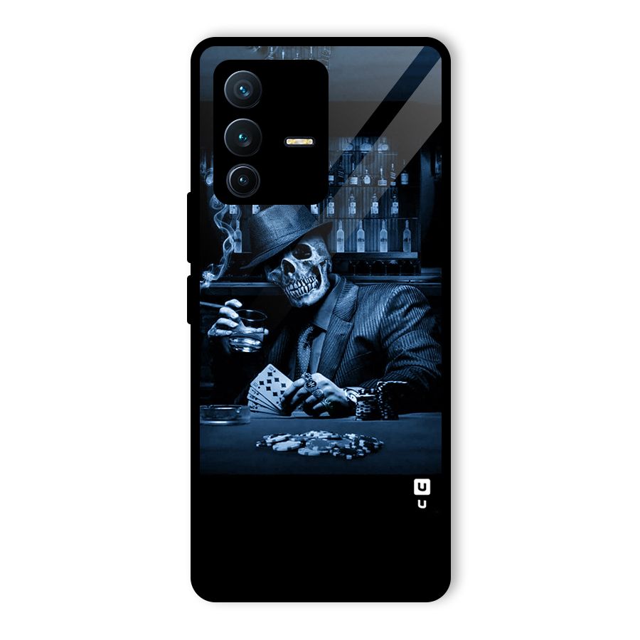 Cool Skull Cards Glass Back Case for Vivo V23 Pro