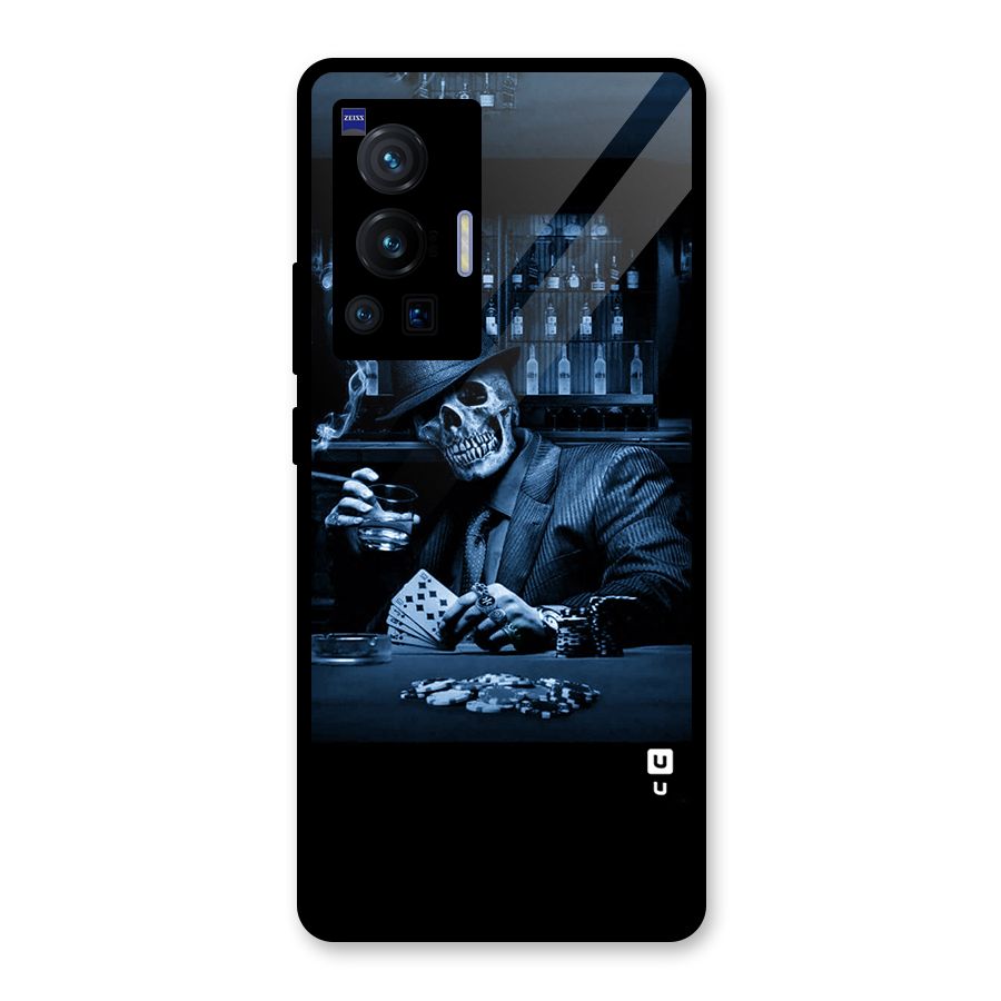 Cool Skull Cards Glass Back Case for Vivo X70 Pro