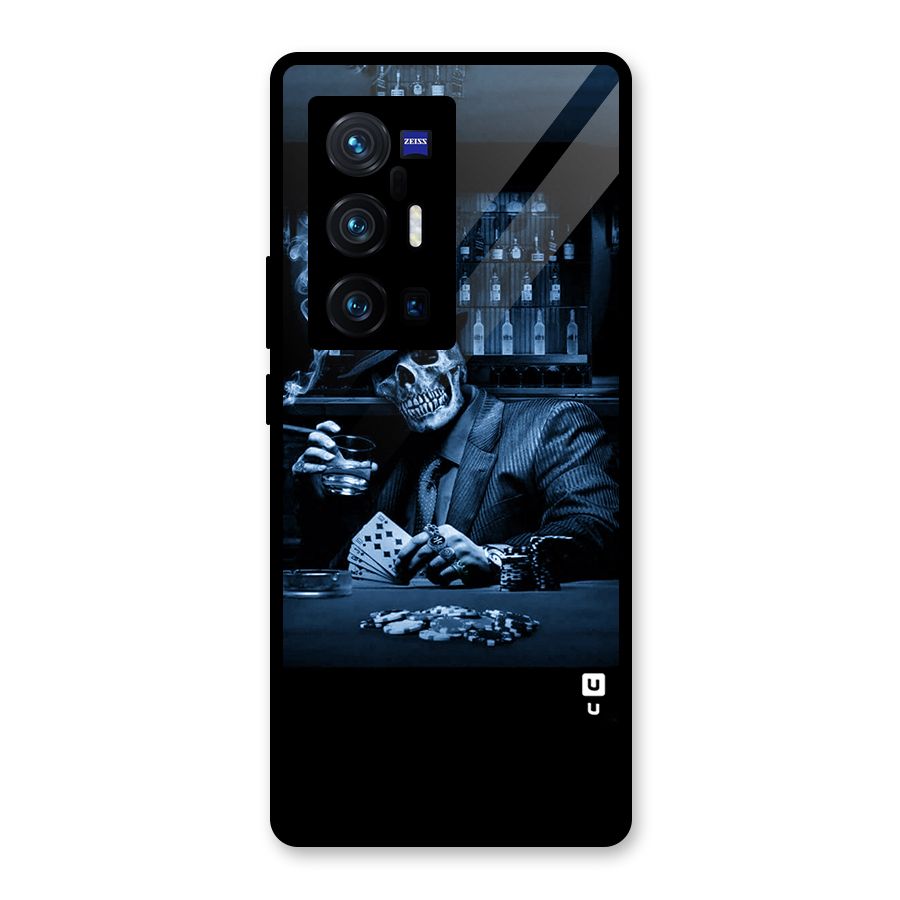 Cool Skull Cards Glass Back Case for Vivo X70 Pro Plus