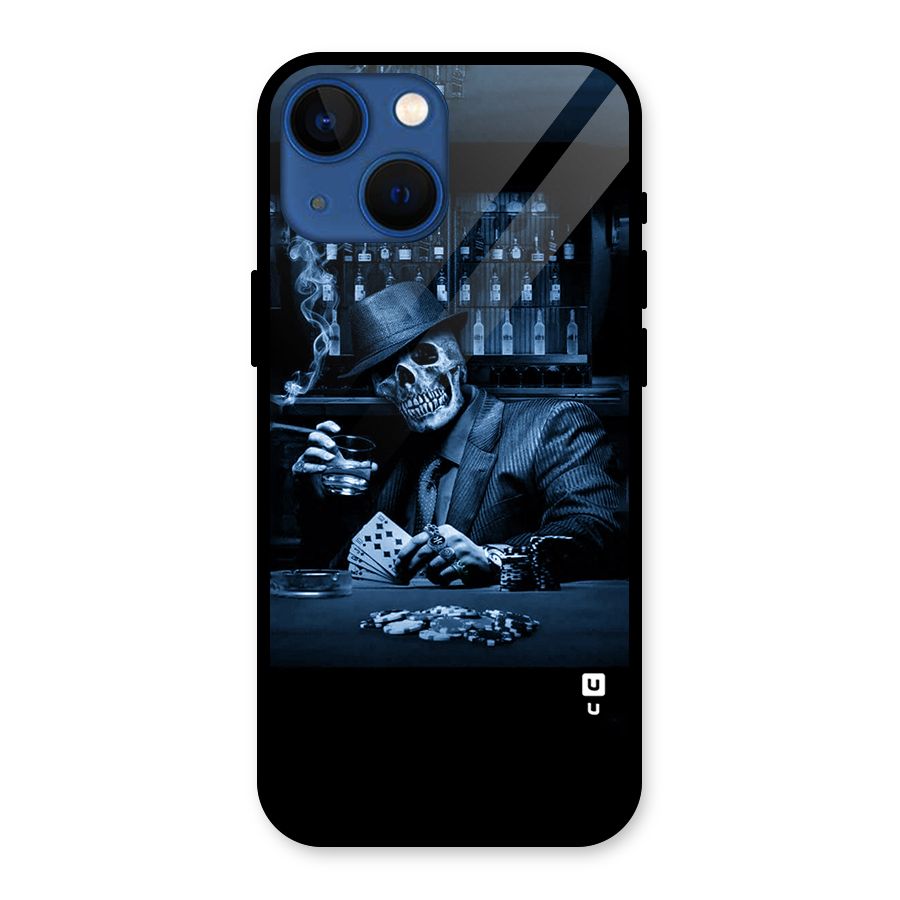 Cool Skull Cards Glass Back Case for iPhone 13 Mini