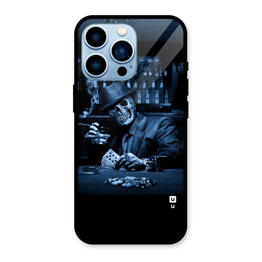 Cool Skull Cards Glass Back Case for iPhone 13 Pro
