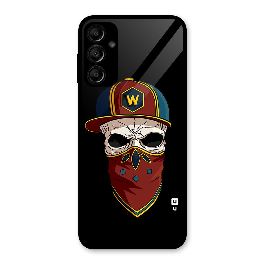 Cool Skull Mask Cap Glass Back Case for Galaxy A14 5G