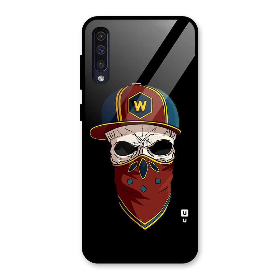 Cool Skull Mask Cap Glass Back Case for Galaxy A50s