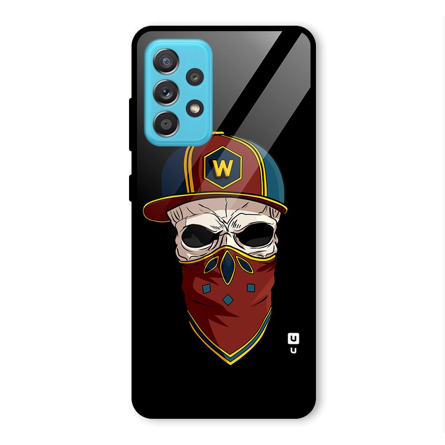 Cool Skull Mask Cap Glass Back Case for Galaxy A52s 5G