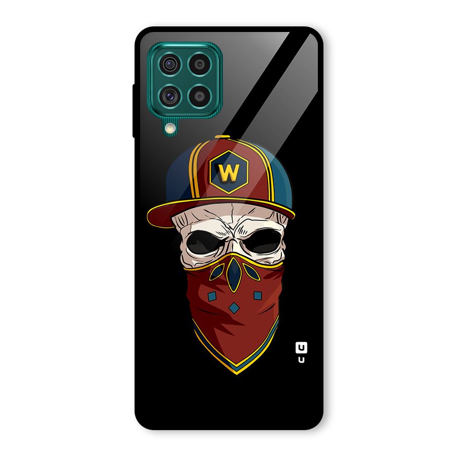 Cool Skull Mask Cap Glass Back Case for Galaxy F62