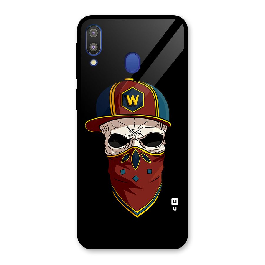Cool Skull Mask Cap Glass Back Case for Galaxy M20