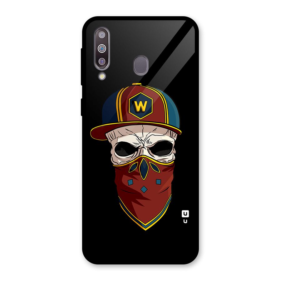 Cool Skull Mask Cap Glass Back Case for Galaxy M30