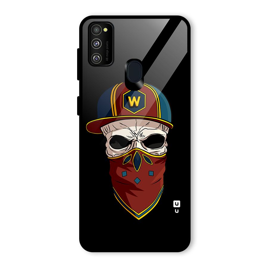 Cool Skull Mask Cap Glass Back Case for Galaxy M30s