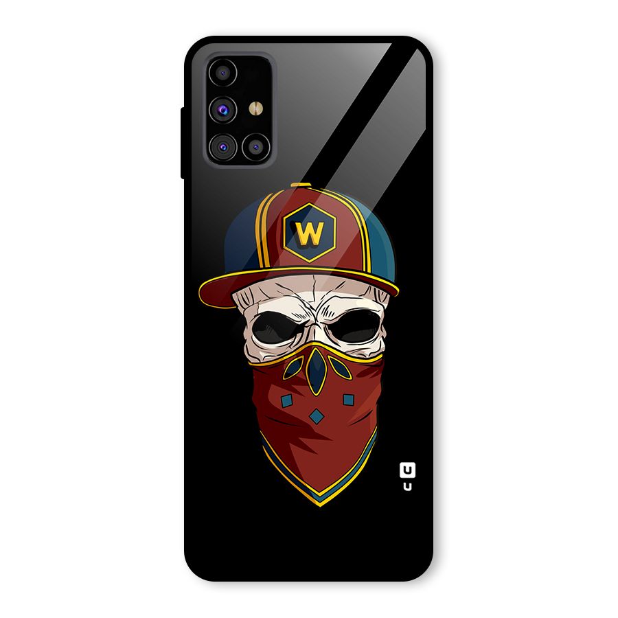 Cool Skull Mask Cap Glass Back Case for Galaxy M31s