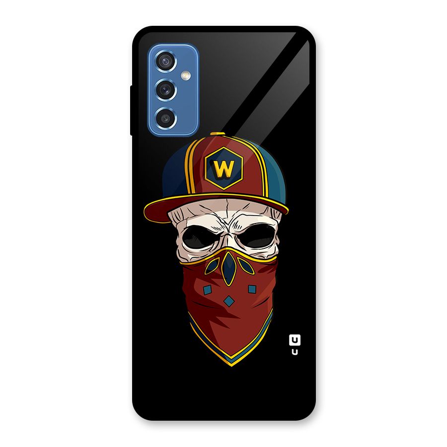 Cool Skull Mask Cap Glass Back Case for Galaxy M52 5G