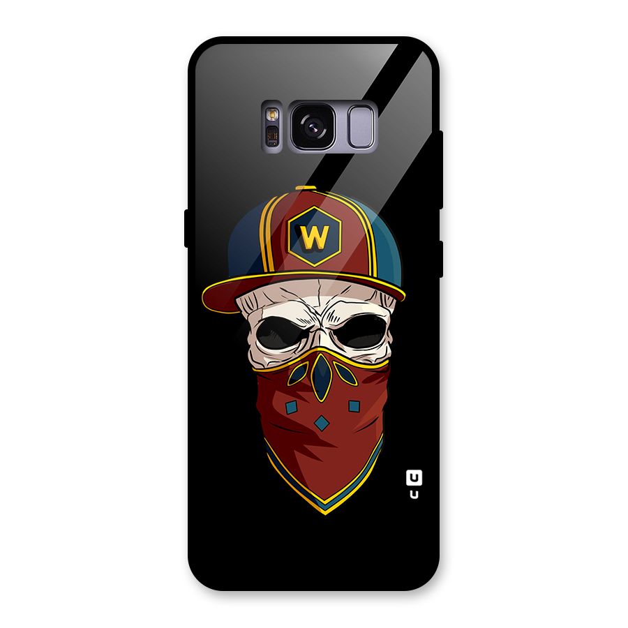 Cool Skull Mask Cap Glass Back Case for Galaxy S8