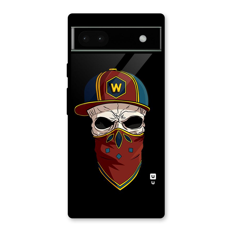 Cool Skull Mask Cap Glass Back Case for Google Pixel 6a