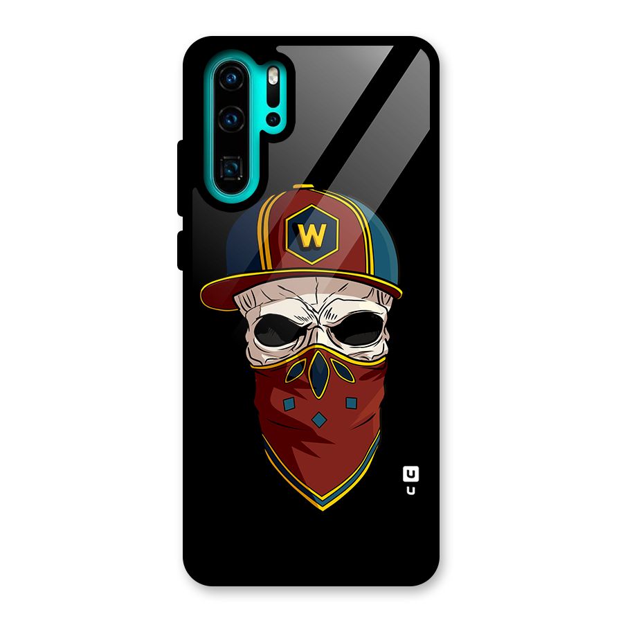 Cool Skull Mask Cap Glass Back Case for Huawei P30 Pro