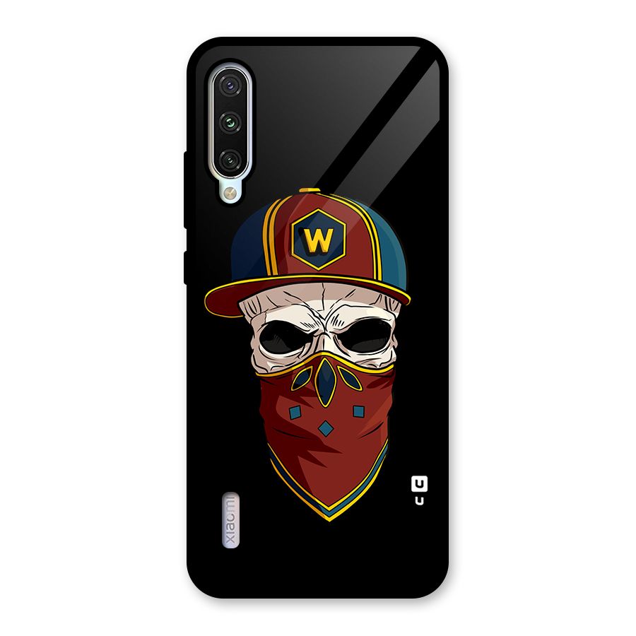 Cool Skull Mask Cap Glass Back Case for Mi A3