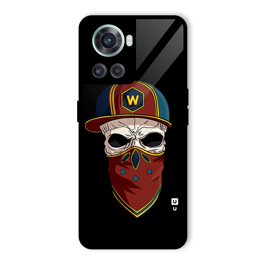 Cool Skull Mask Cap Glass Back Case for OnePlus 10R