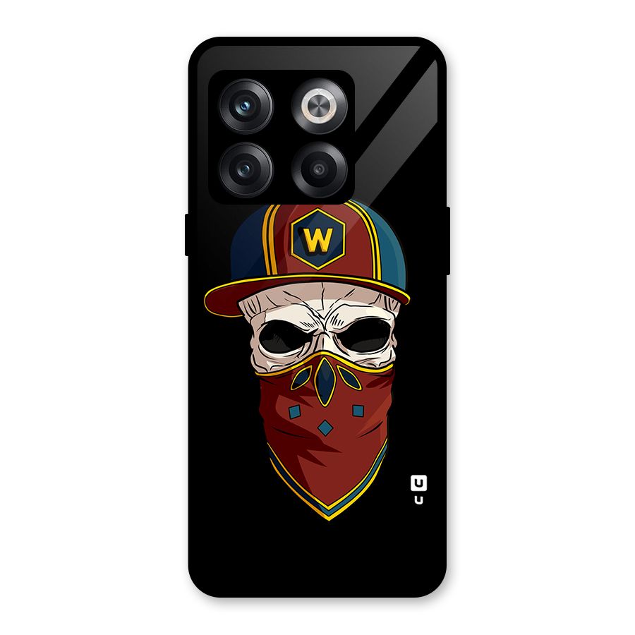 Cool Skull Mask Cap Glass Back Case for OnePlus 10T
