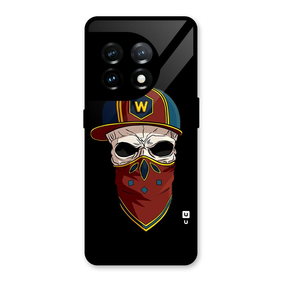 Cool Skull Mask Cap Glass Back Case for OnePlus 11