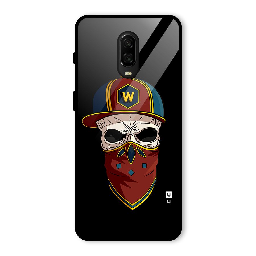 Cool Skull Mask Cap Glass Back Case for OnePlus 6T