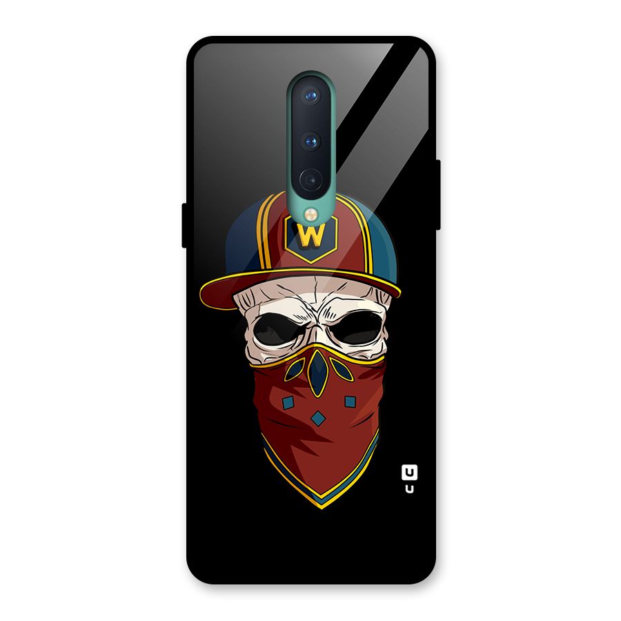 Cool Skull Mask Cap Glass Back Case for OnePlus 8