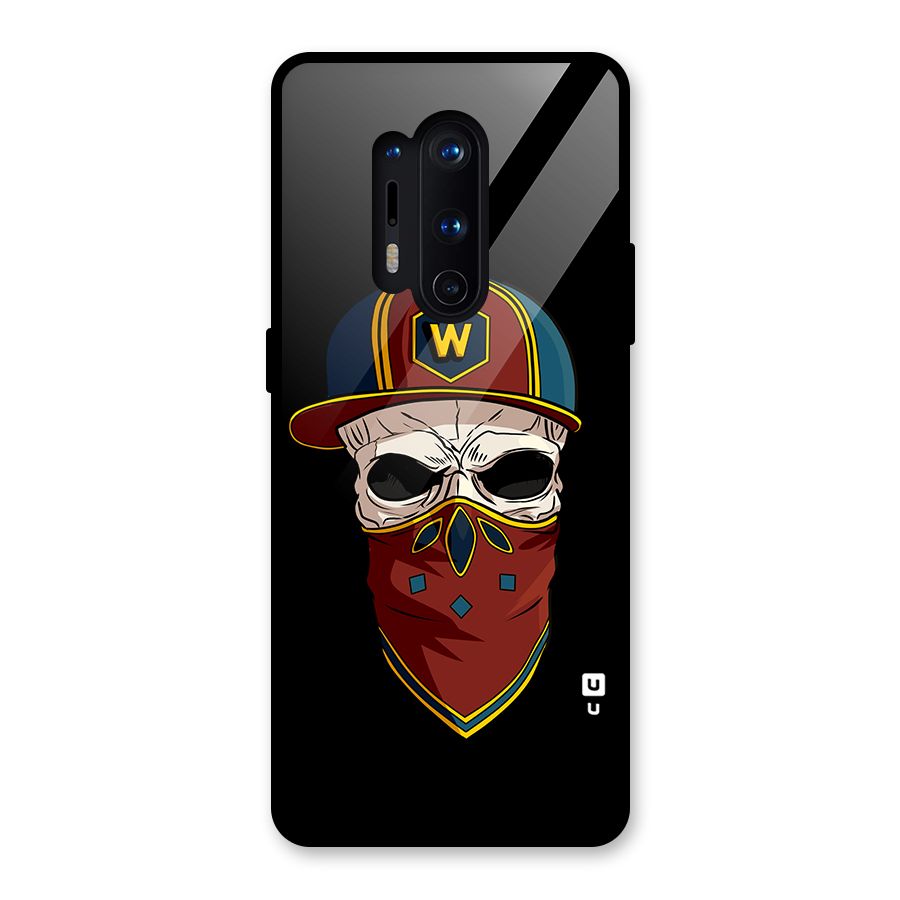 Cool Skull Mask Cap Glass Back Case for OnePlus 8 Pro