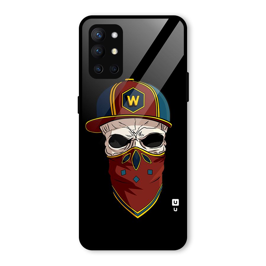Cool Skull Mask Cap Glass Back Case for OnePlus 9R