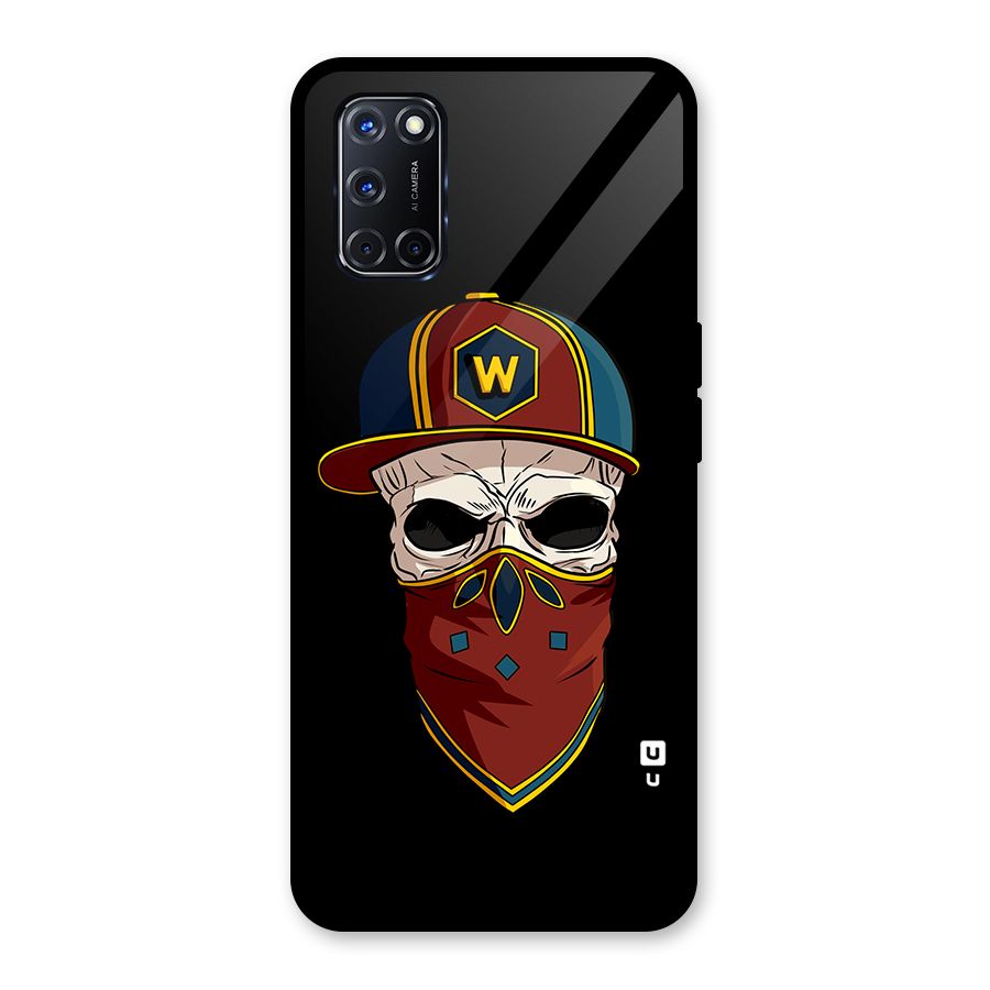 Cool Skull Mask Cap Glass Back Case for Oppo A52