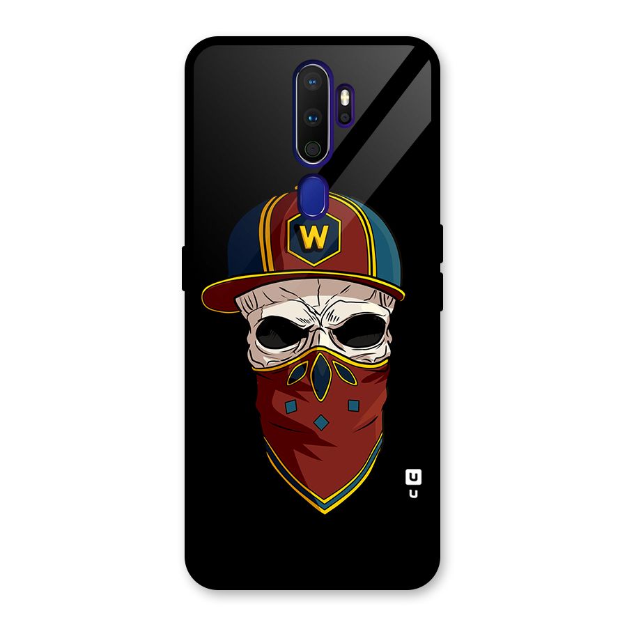 Cool Skull Mask Cap Glass Back Case for Oppo A9 (2020)