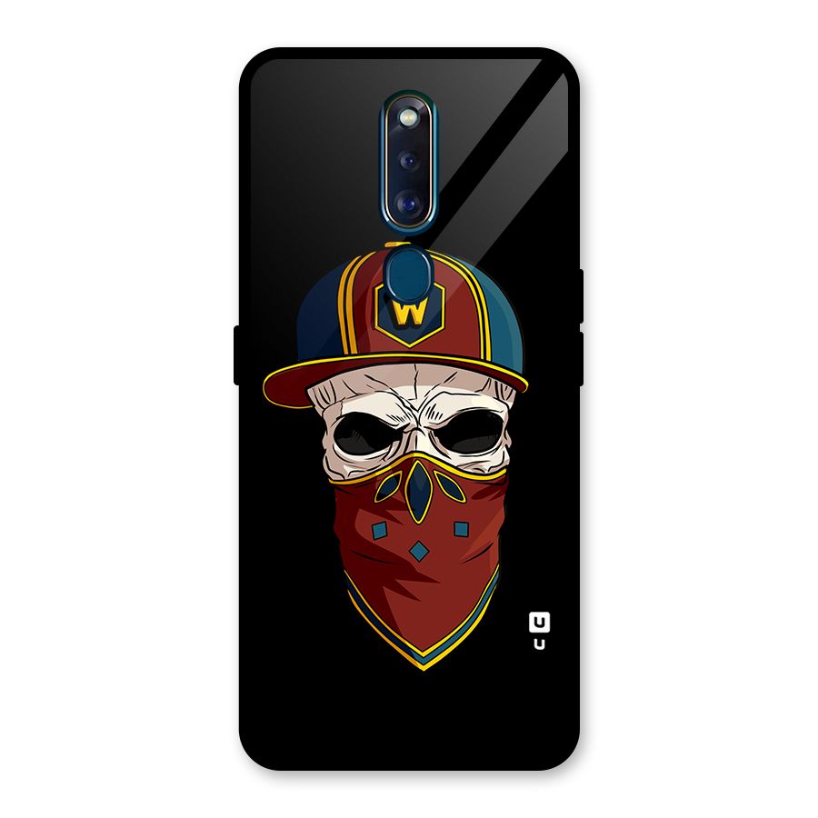 Cool Skull Mask Cap Glass Back Case for Oppo F11 Pro