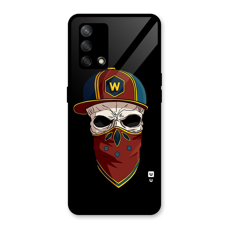 Cool Skull Mask Cap Glass Back Case for Oppo F19
