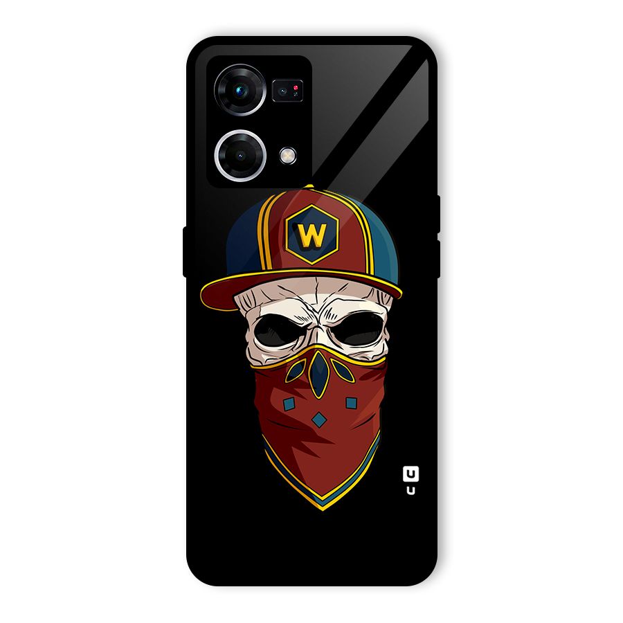 Cool Skull Mask Cap Glass Back Case for Oppo F21 Pro 5G