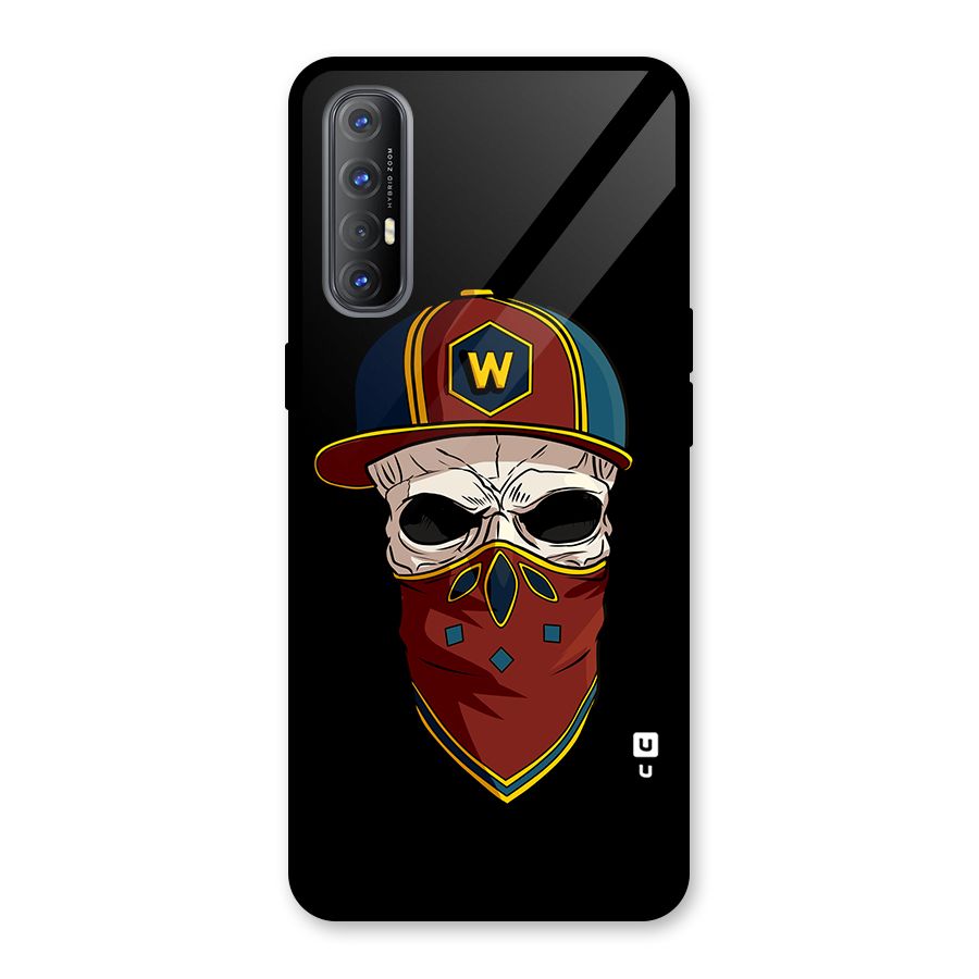 Cool Skull Mask Cap Glass Back Case for Oppo Reno3 Pro